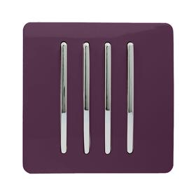 ART-SS8PL  4 Gang 2 Way 10 Amp Rocker Plum